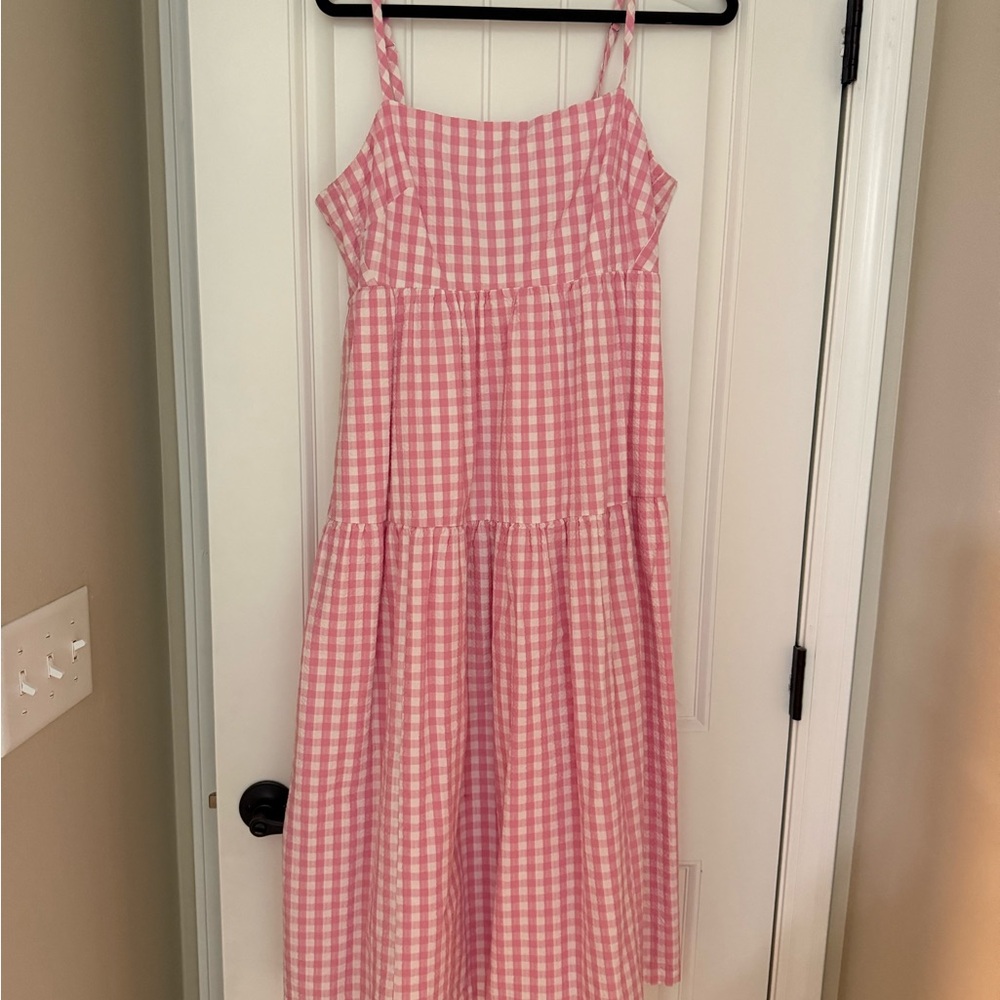J. Crew Pink and White Gingham Dress